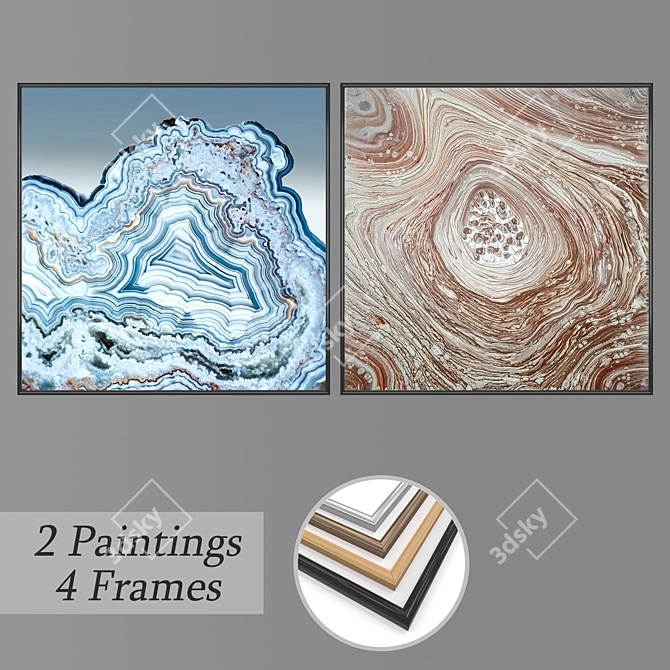 Modern Wall Art Set - No. 1454 3D model image 1