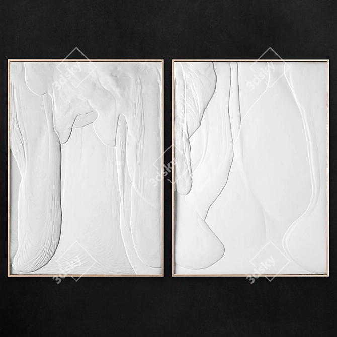 Elegance Black Glass Frame 3D model image 1