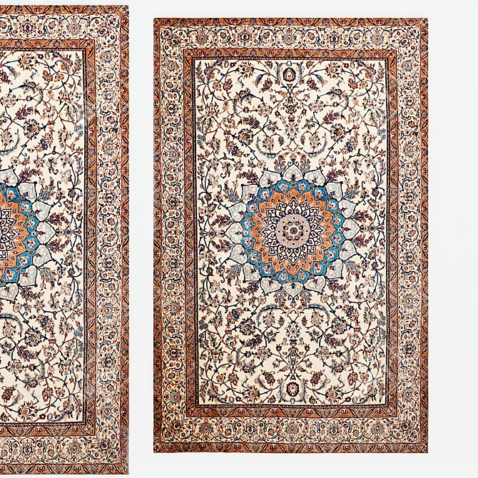 Exquisite Hand-Woven Persian Rug 3D model image 1