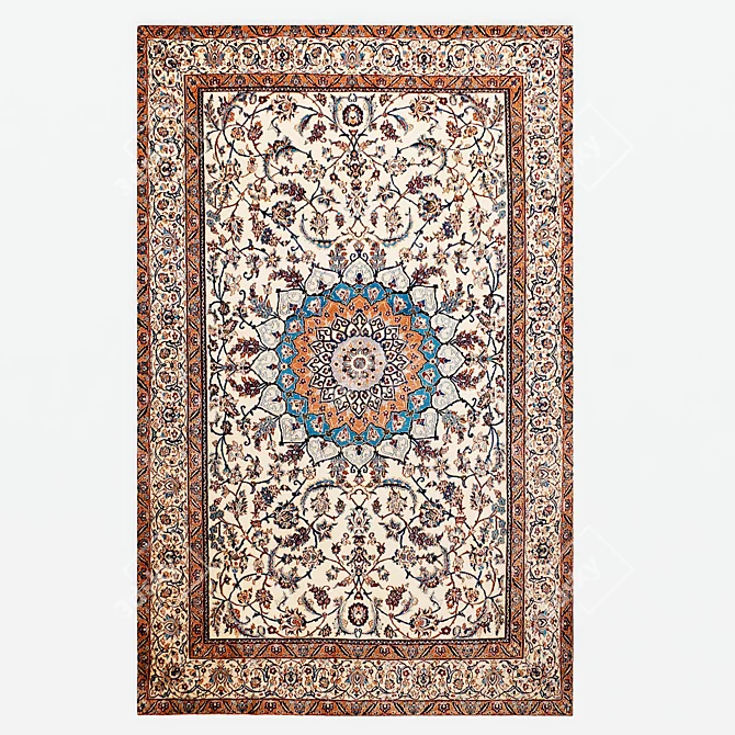 Exquisite Hand-Woven Persian Rug 3D model image 2