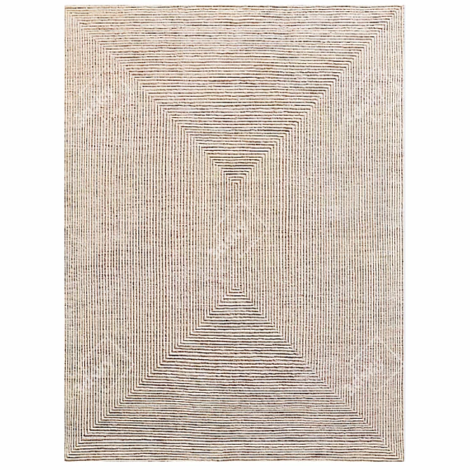 Elegant Handcrafted Wool Rug 3D model image 2