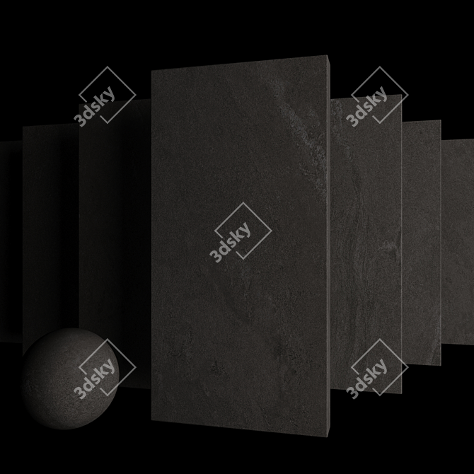 Tierra Black Stone Set 3D model image 3