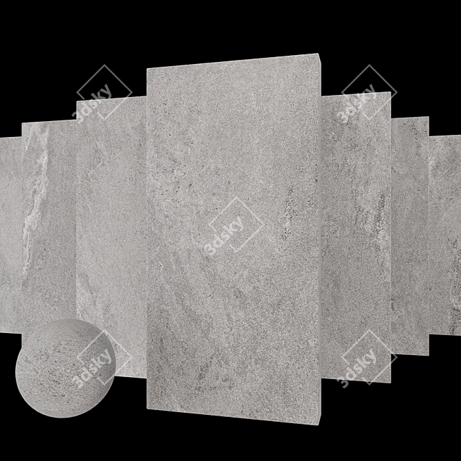 Gray Stone Tile Set: Tierra Collection 3D model image 1