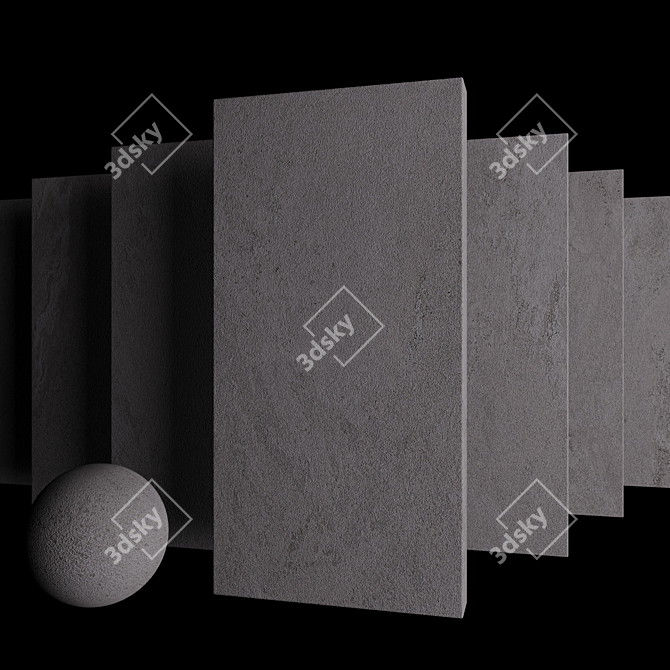 Gray Stone Tile Set: Tierra Collection 3D model image 3