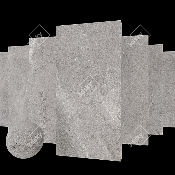 Gray Stone Tile Set | Tierra Collection 3D model image 1