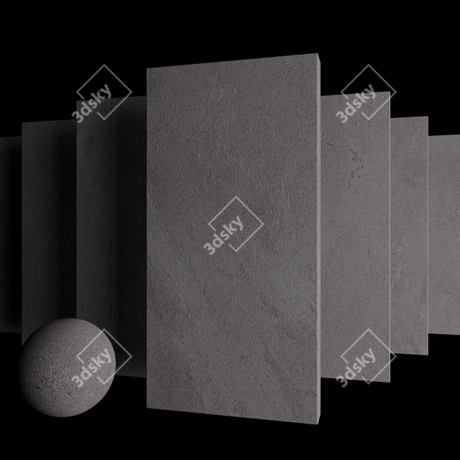 Gray Stone Tile Set | Tierra Collection 3D model image 3