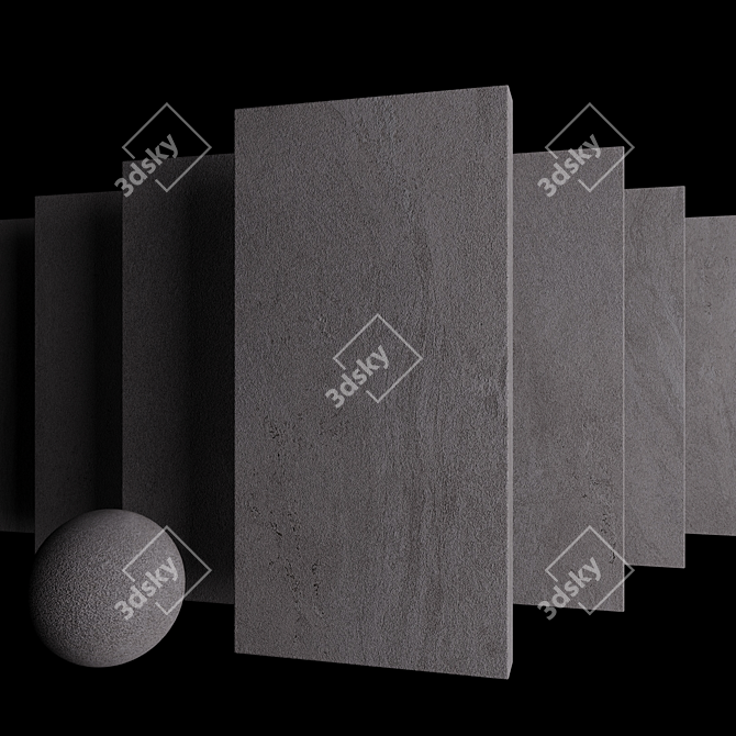 Tierra Gray Stone Tile Set 3D model image 2