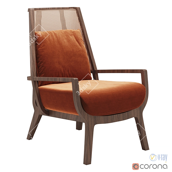 Elegant Kaya Lounge Armchair 3D model image 1