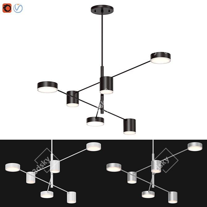 Title: Sonneman Counterpoint Pendant Light 3D model image 1