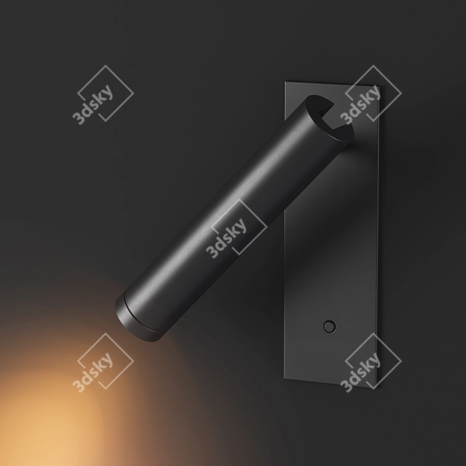 Compact Wall-mounted Bedside Lamp 3D model image 2