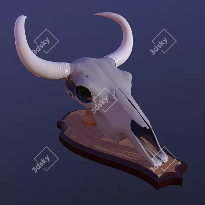 Yak Skull Medallion: 10 Texture Options 3D model image 3