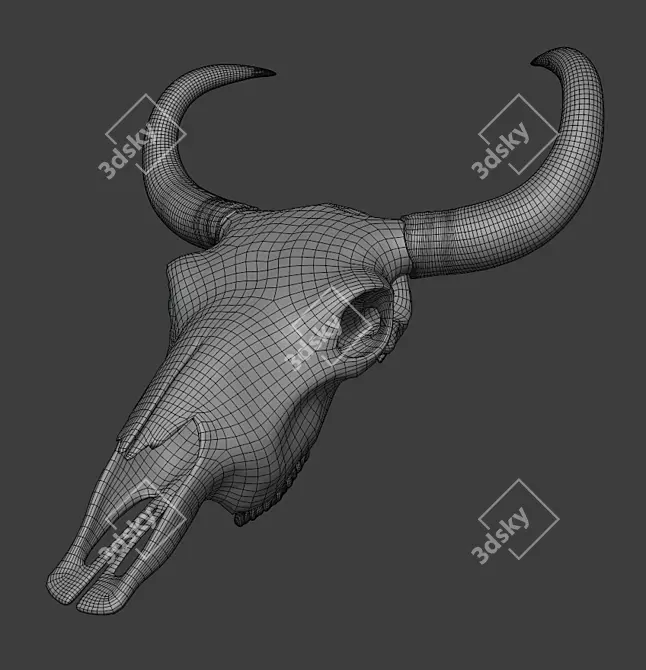 Yak Skull Medallion: 10 Texture Options 3D model image 4