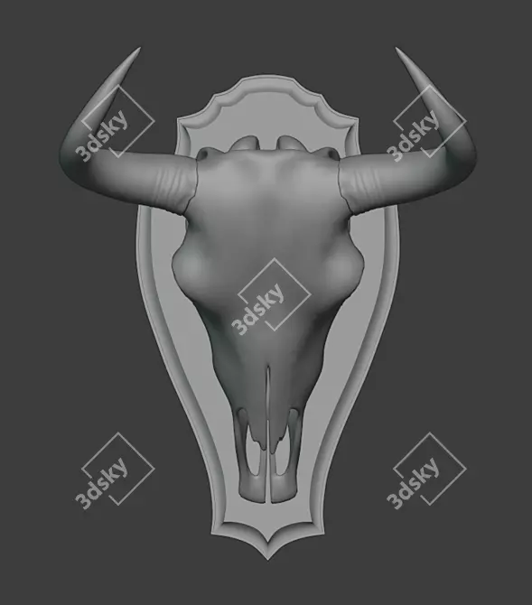 Yak Skull Medallion: 10 Texture Options 3D model image 5