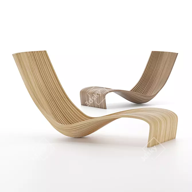 Lolo Chair: Innovative Wood Design 3D model image 1