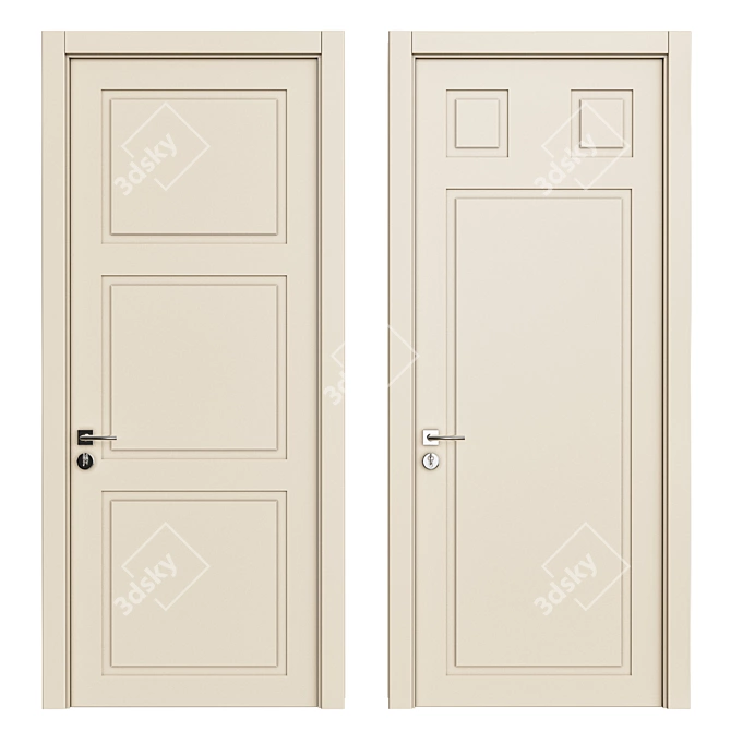 Premium Wooden Door 3D model image 1