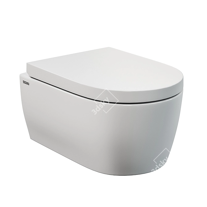 SSWW CT2038 RimFree Wall-Hung Toilet 3D model image 1