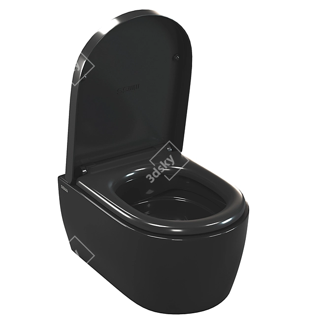 Black Diamond RimFree Wall-Hung Toilet 3D model image 2