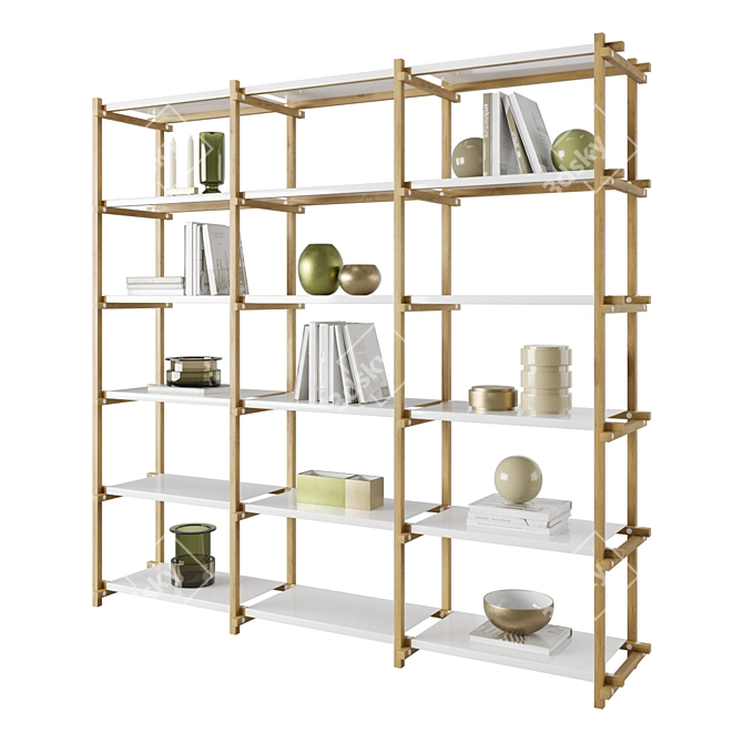 Hay Woody High Shelves: Contemporary Oak 3D model image 1