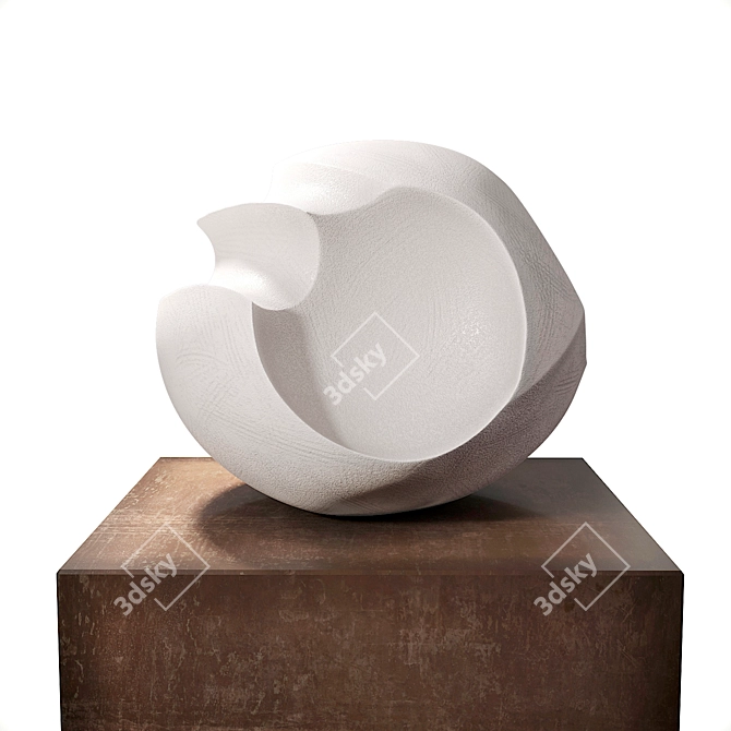 Elegant White Blade Form Sculpture 3D model image 1