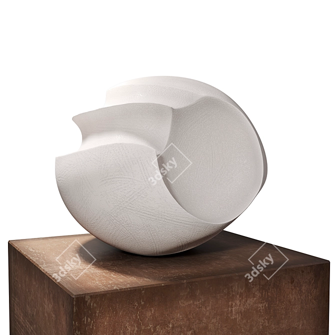 Elegant White Blade Form Sculpture 3D model image 2