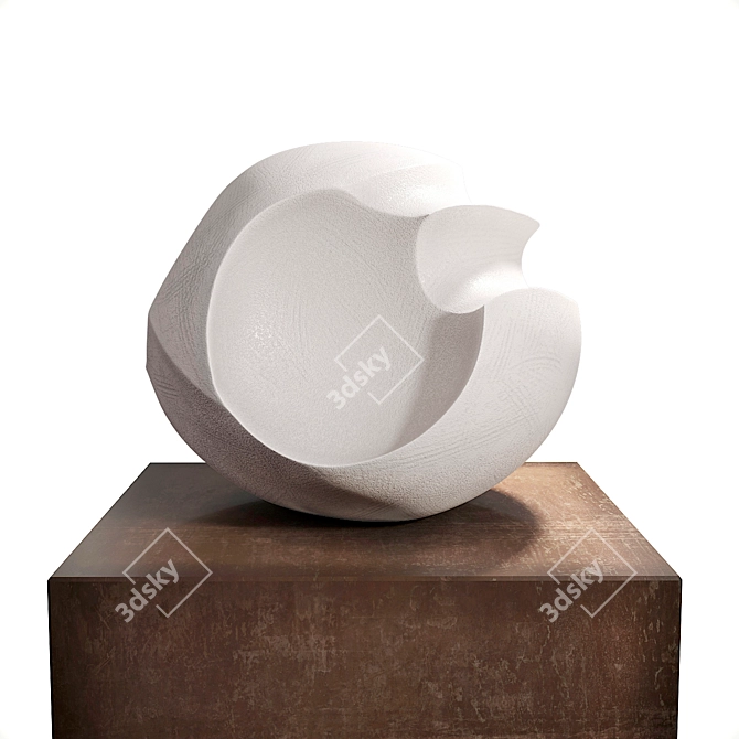 Elegant White Blade Form Sculpture 3D model image 4