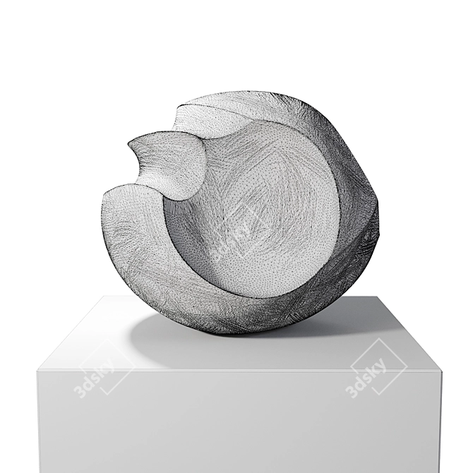 Elegant White Blade Form Sculpture 3D model image 5