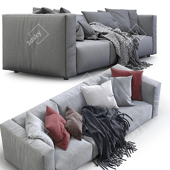 Modern Comfort: Prostoria Sofa Match 3D model image 5