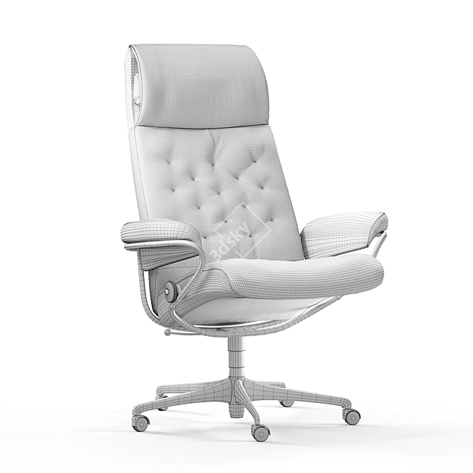 Elevate Your Comfort: Stressless Metro Office High-back 3D model image 5