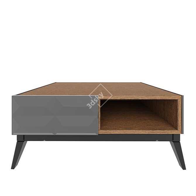 Sleek Pyramid Cabinet Console Table 3D model image 1