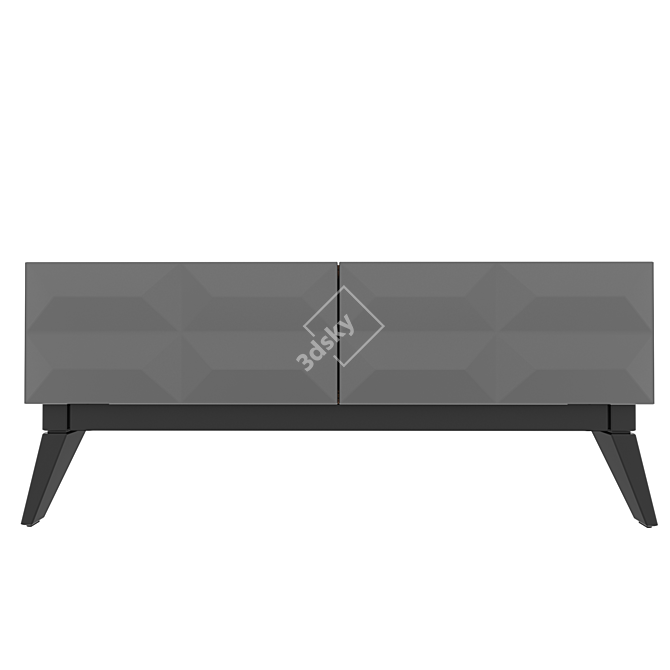 Sleek Pyramid Cabinet Console Table 3D model image 2