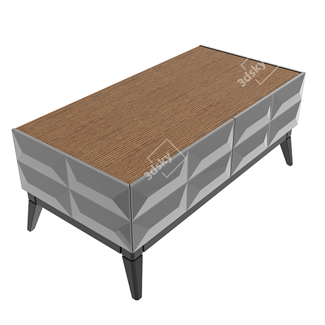 Sleek Pyramid Cabinet Console Table 3D model image 3