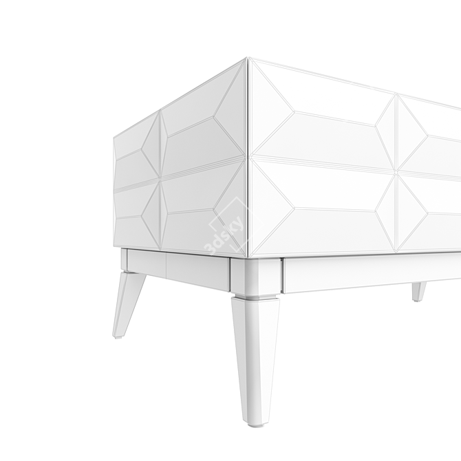 Sleek Pyramid Cabinet Console Table 3D model image 5