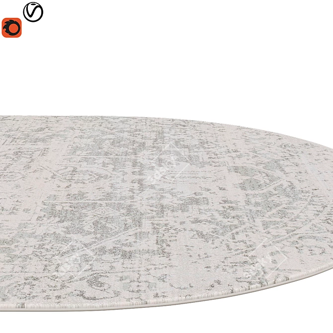 Hand-Tufted Bubble Oval Rugs 3D model image 2