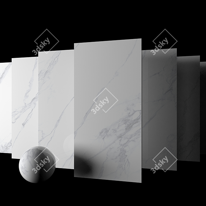 Luxury Calacatta 4D Marble Set 3D model image 2