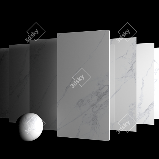 Luxury Calacatta 4D Marble Set 3D model image 3