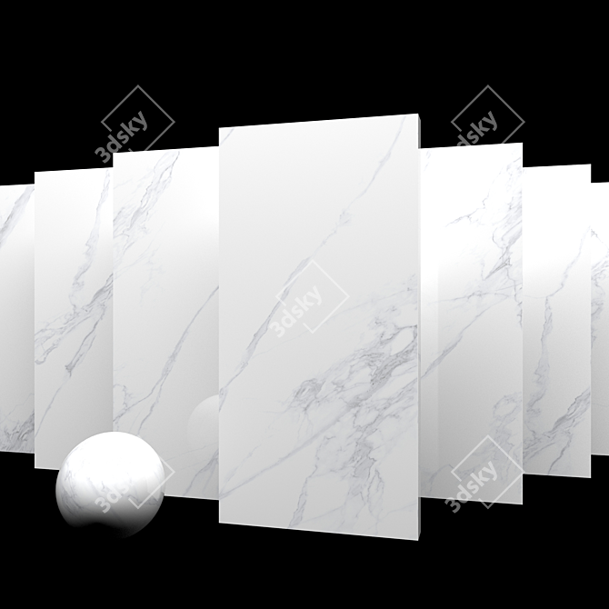 Luxury Calacatta 4D Marble Set 3D model image 4