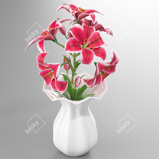 Pink Tiger Lily - Exquisite and Realistic 3D model image 2