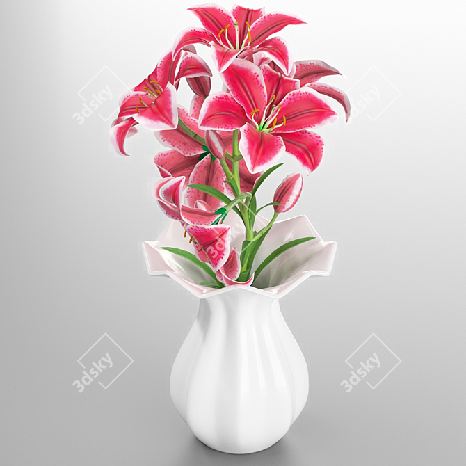 Pink Tiger Lily - Exquisite and Realistic 3D model image 4