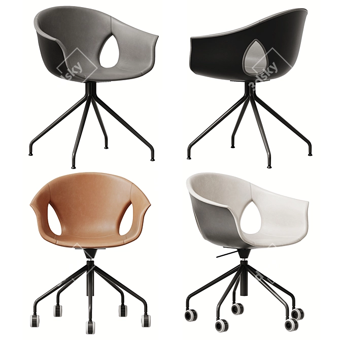 Elegant Office Chair Set: Poltrona Frau 3D model image 1