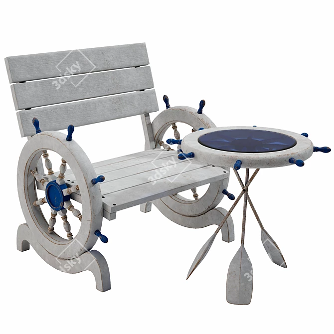 Nautical Outdoor Furniture Set 3D model image 6