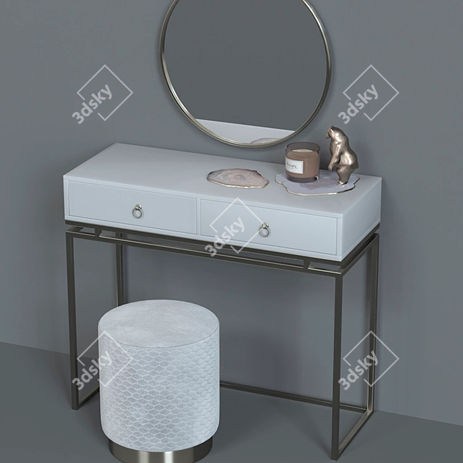 Luxury Dressing Table Set by SteelMebel 3D model image 11