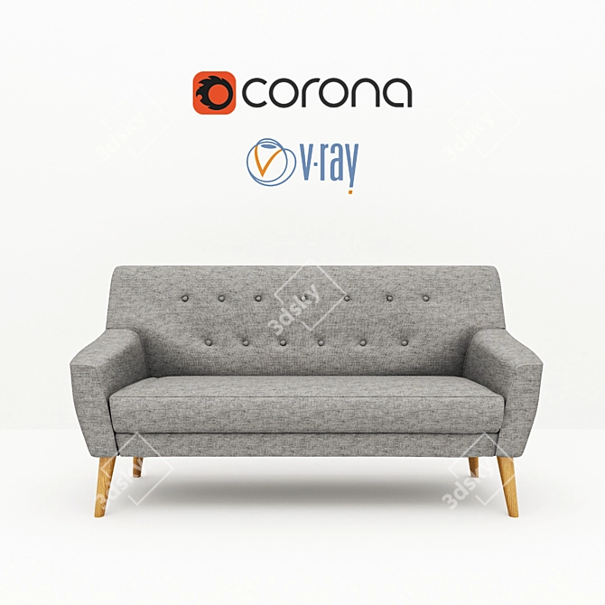 NORDIC 3 Cablo Sofa - Dark Gray 3D model image 1