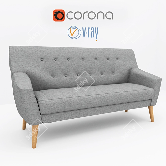 NORDIC 3 Cablo Sofa - Dark Gray 3D model image 3