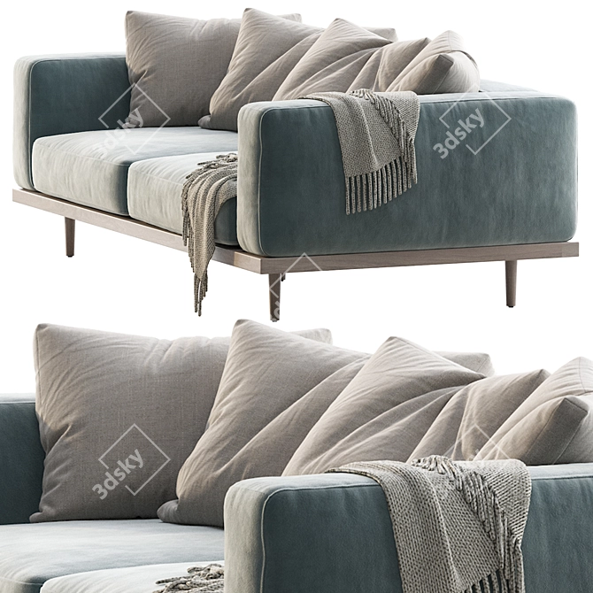 Luxury Newport 84" Sofa 3D model image 4