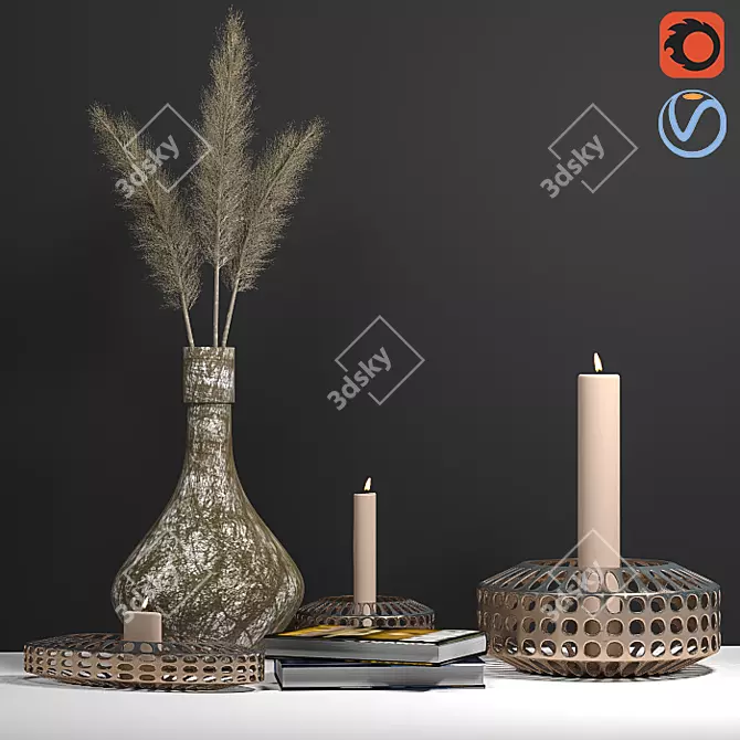 Elegant Decorative Set: 2015 Version 3D model image 1