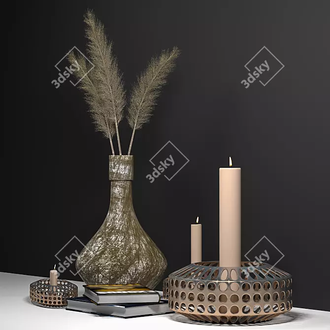 Elegant Decorative Set: 2015 Version 3D model image 3