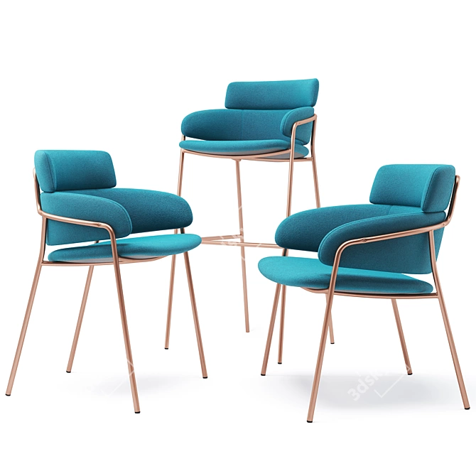 Sleek Teal Strike Chair: Versatile & Stylish 3D model image 1