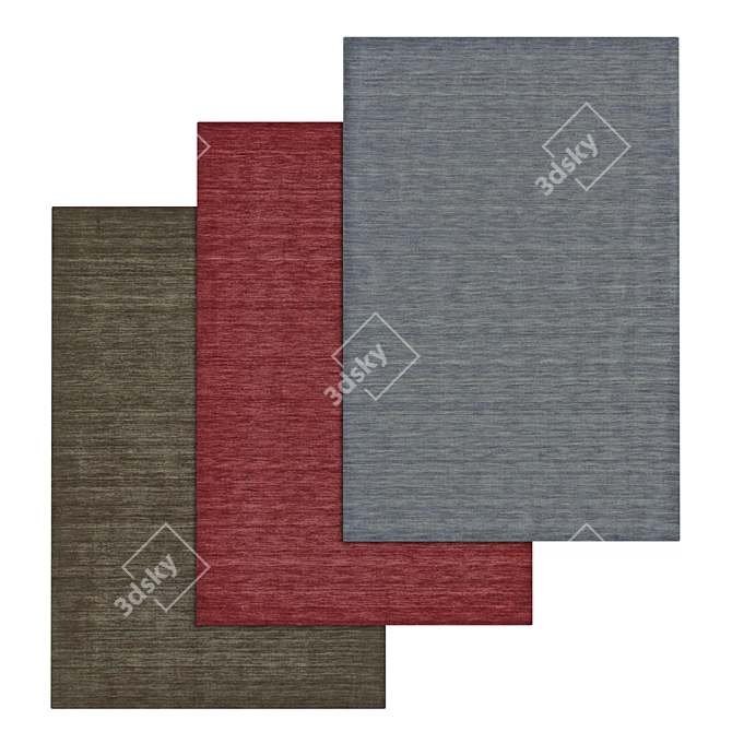 Luxury Carpet Set: Versatile Textures - 3 Pack 3D model image 1