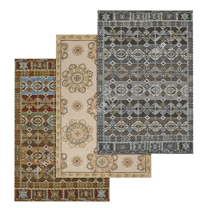 Title: High-Quality Carpet Set 3D model image 1