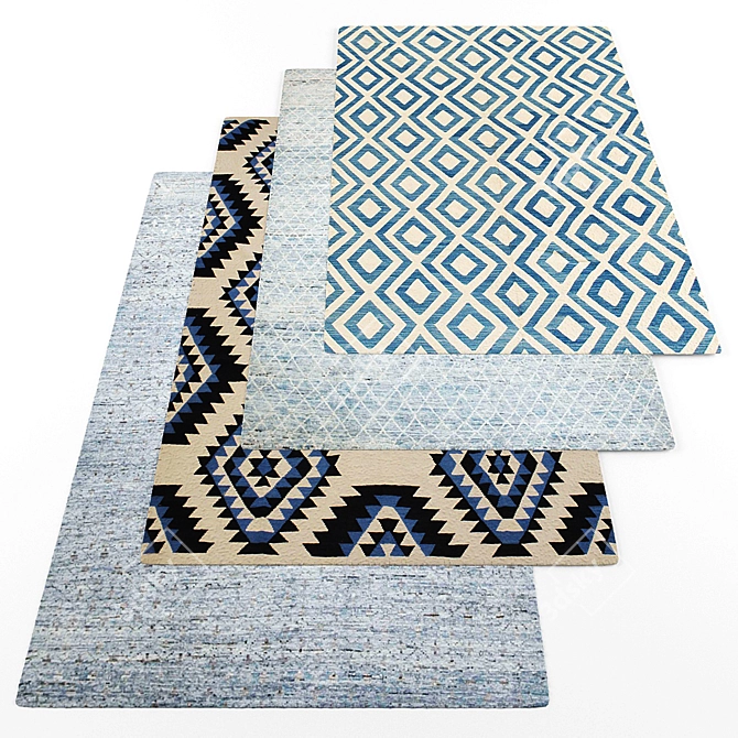 Modern Style Rug Set 3D model image 1